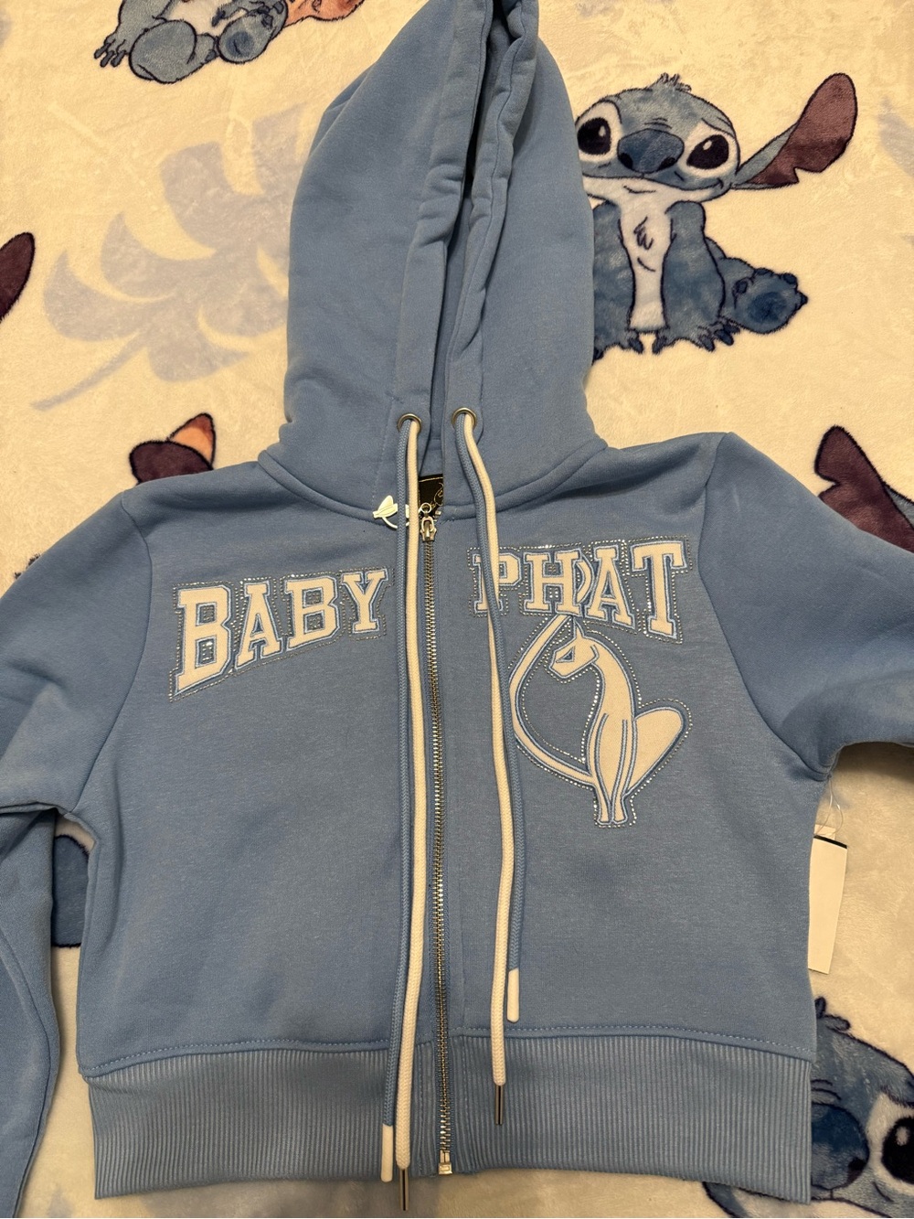 Baby Phat Light Blue Zip Hoodie with Embroidered Logo